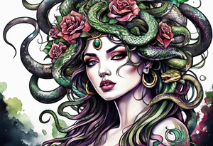 Medusa with a head full of snakes tattoo idea