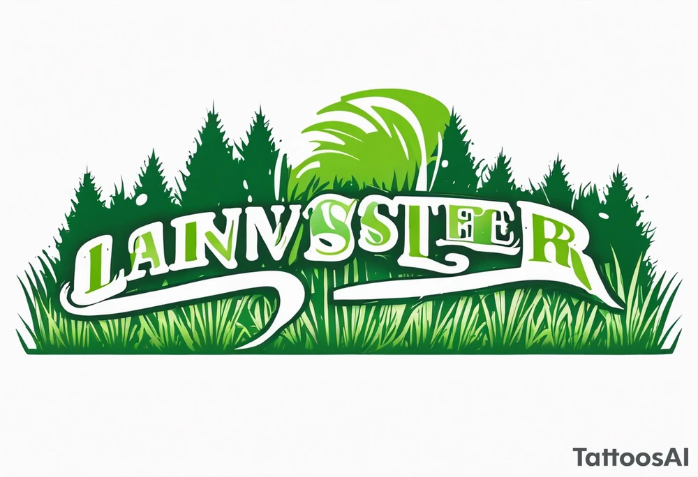 Automatic lawn sprinkler with green grass tattoo idea