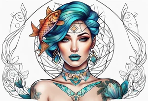 Pisces woman tattoo idea