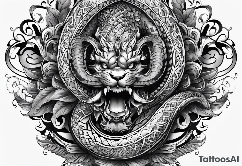 Schlange schlängelt sich das Bein hoch tattoo idea