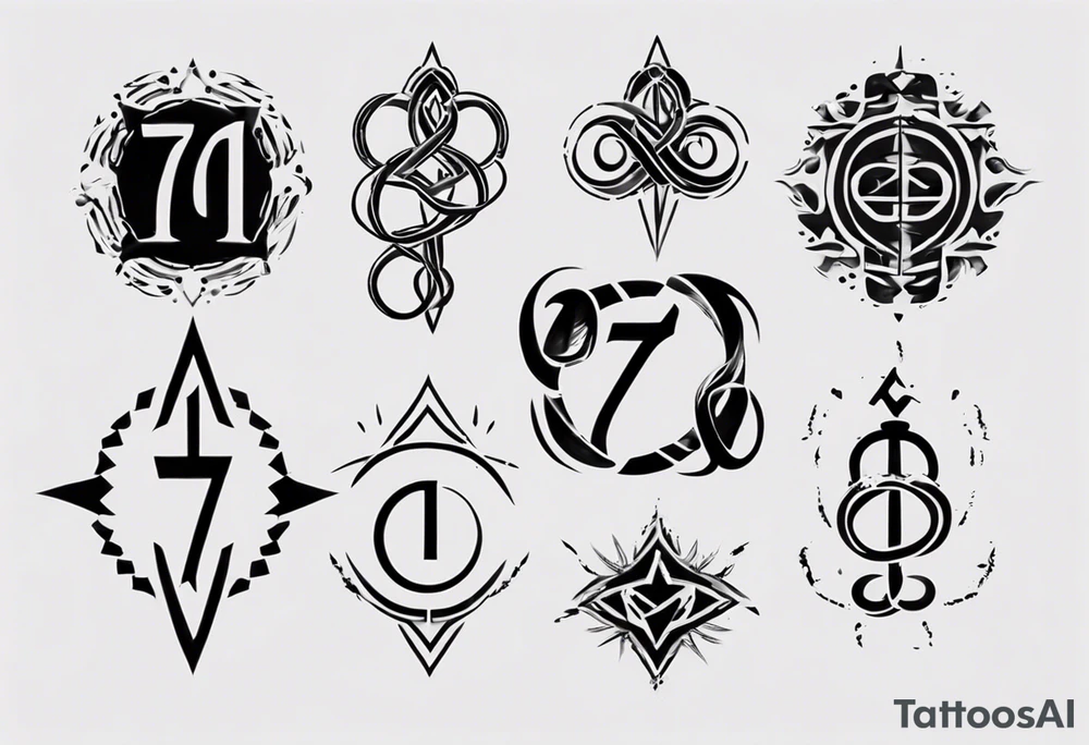 Merge in one the number 7, 11 and INFINITE SYMBOL tattoo idea