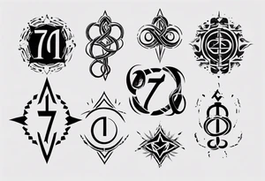 Merge in one the number 7, 11 and INFINITE SYMBOL tattoo idea