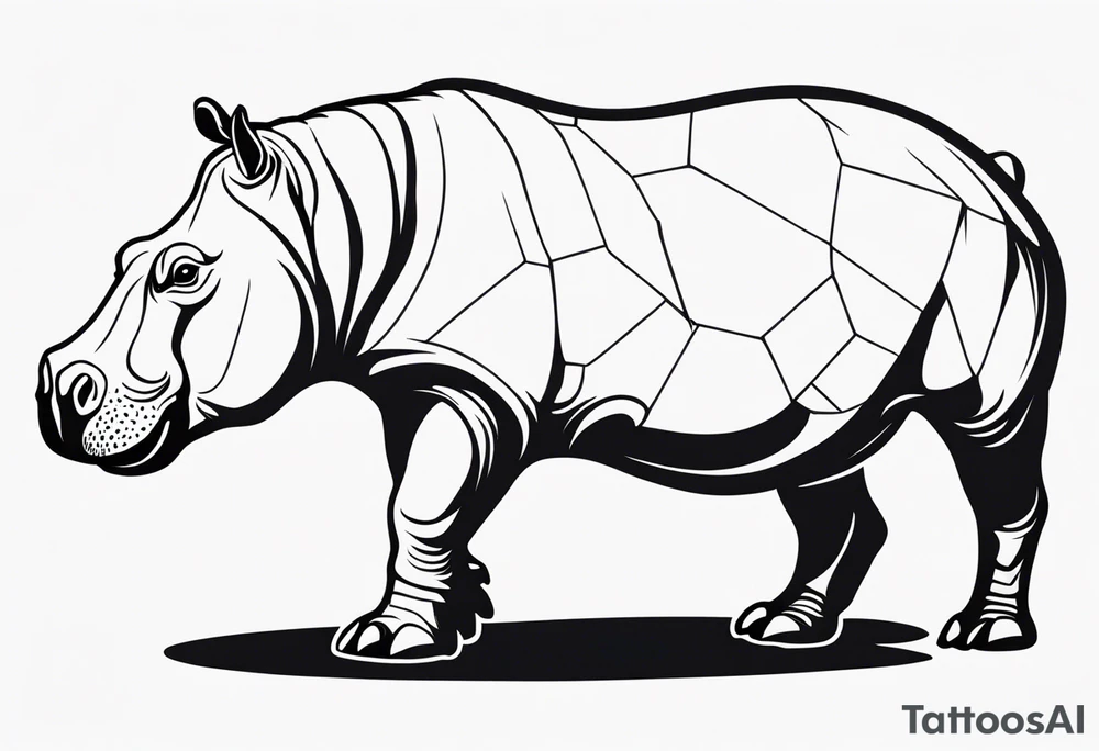 Hippopotamus protection tattoo idea