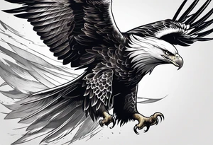 Eagle swooping with sword tattoo idea