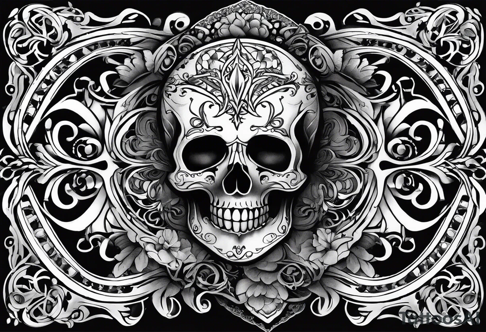 1976 in gothic print tattoo idea