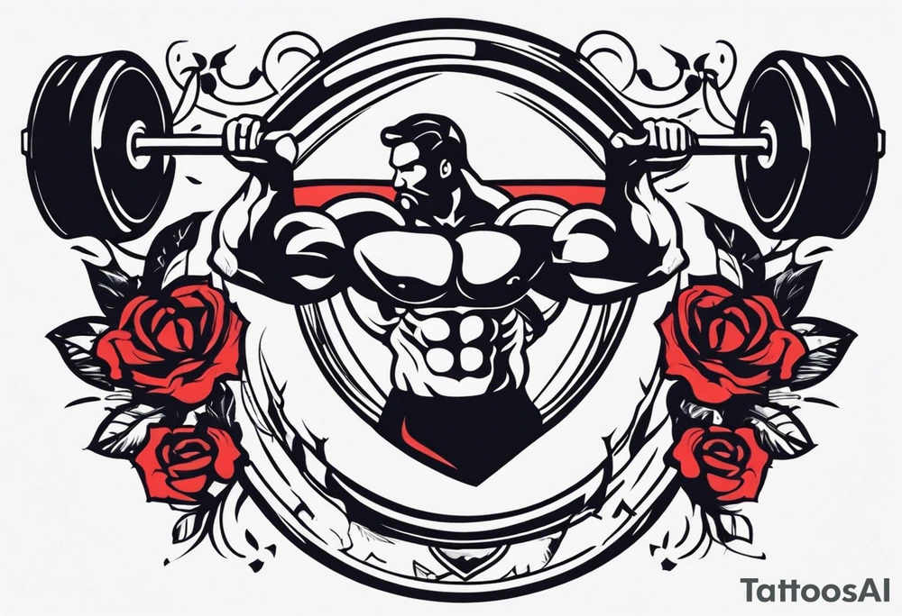 Simple design with elements linked to bodybuilding without a person tattoo idea Simple design with elements linked to bodybuilding without a person tattoo idea