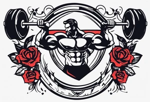 Simple design with elements linked to bodybuilding without a person tattoo idea