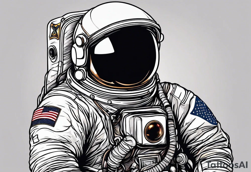 Astronaut with boxing gloves tattoo idea
