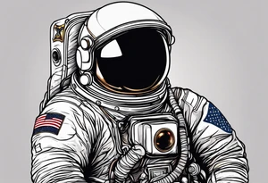 Astronaut with boxing gloves tattoo idea