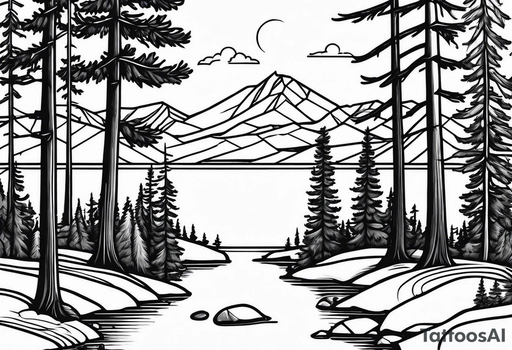 Lake Tahoe trees, small tattoo idea