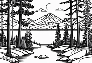 Lake Tahoe trees, small tattoo idea