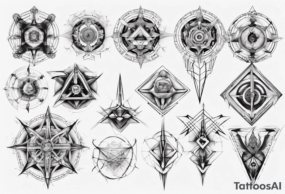 Geometrical symmetry tattoo idea