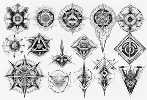 Geometrical symmetry tattoo idea