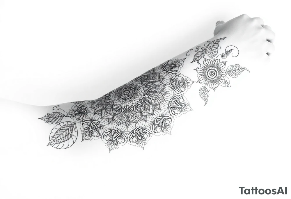 intricate mandala with sacred geometry and cosmic elements tattoo idea