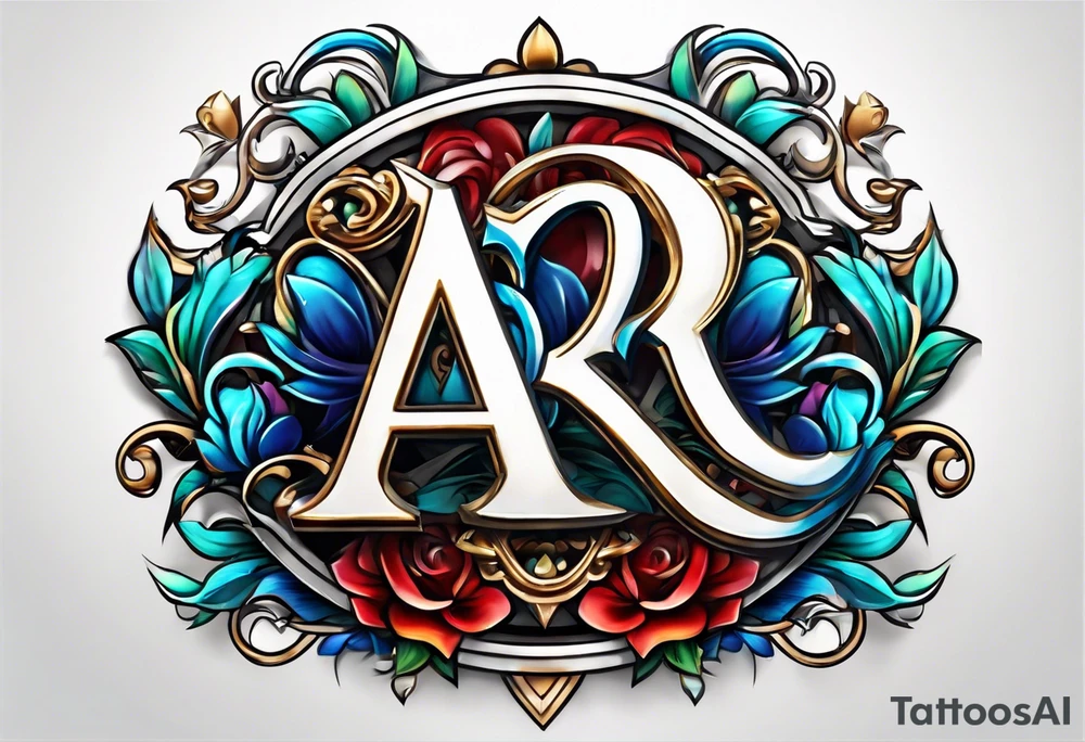 A headband with the letters A R in the middle tattoo idea