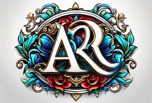 A headband with the letters A R in the middle tattoo idea