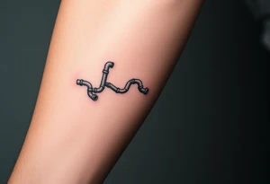 30 thin conected curved plumbing pipes with each pipe ending without a curved pipe tattoo idea