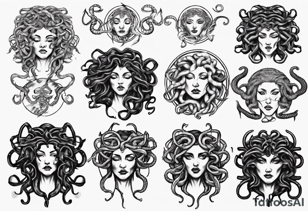Powerful lusty Medusa tattoo idea