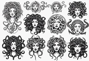 Powerful lusty Medusa tattoo idea