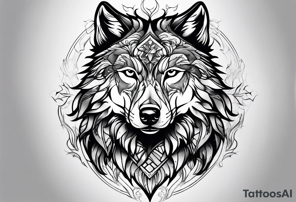 wolf tattoo idea
