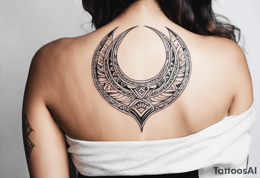 maori back and chest crescent design tattoo tattoo idea