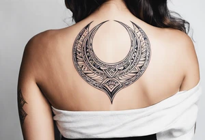 maori back and chest crescent design tattoo tattoo idea