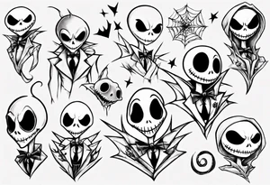 jack skellington and zero tattoo idea