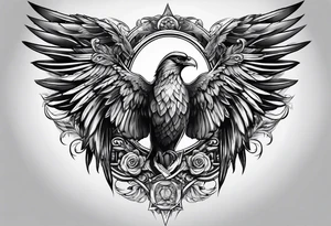 chest Christianity and wings tattoo idea