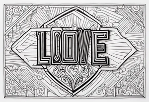 Love yourz written on the interior of the bíceps tattoo idea