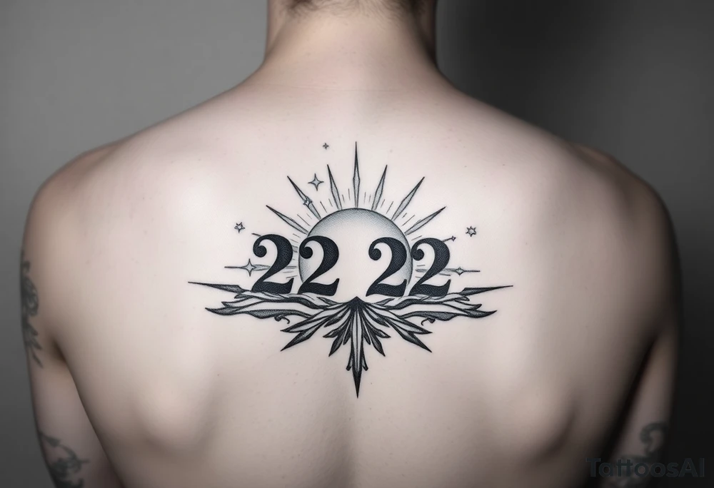 222 sunset love stardust and vibration tattoo idea