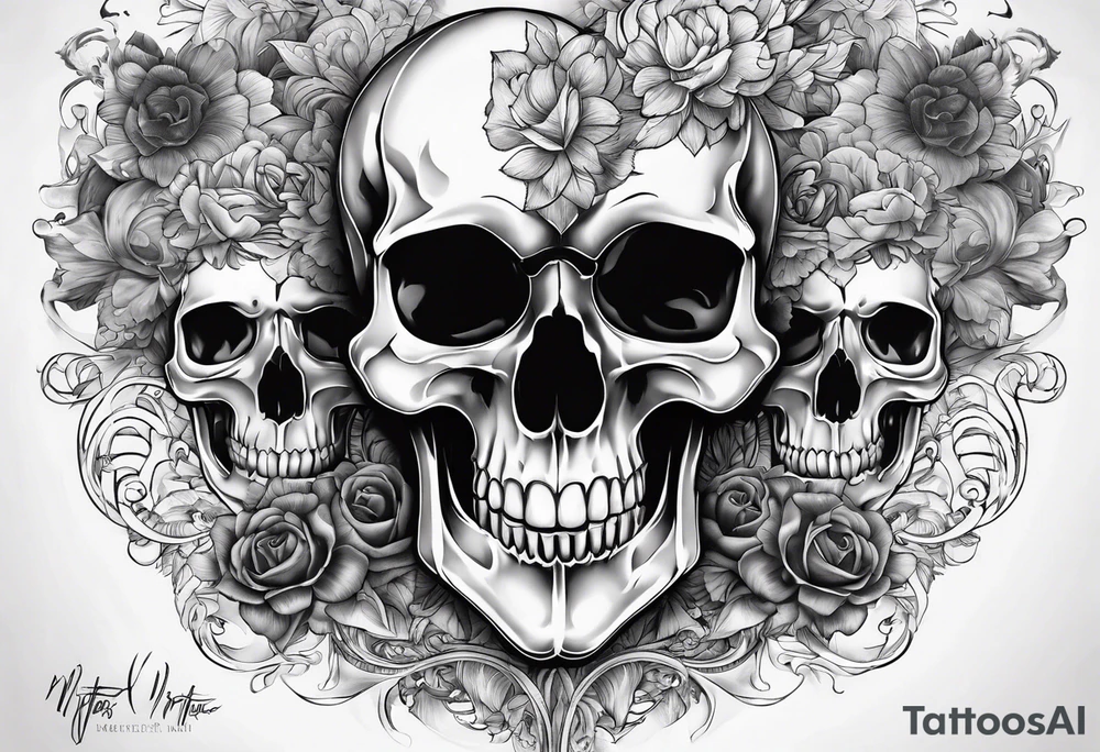 visceral heart fusioned with skull
half heart half skull tattoo idea