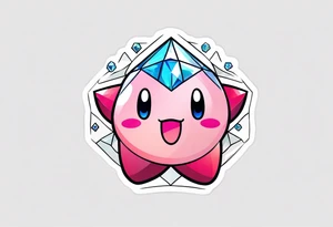 kirby smiling inside a shiny crystal tattoo idea