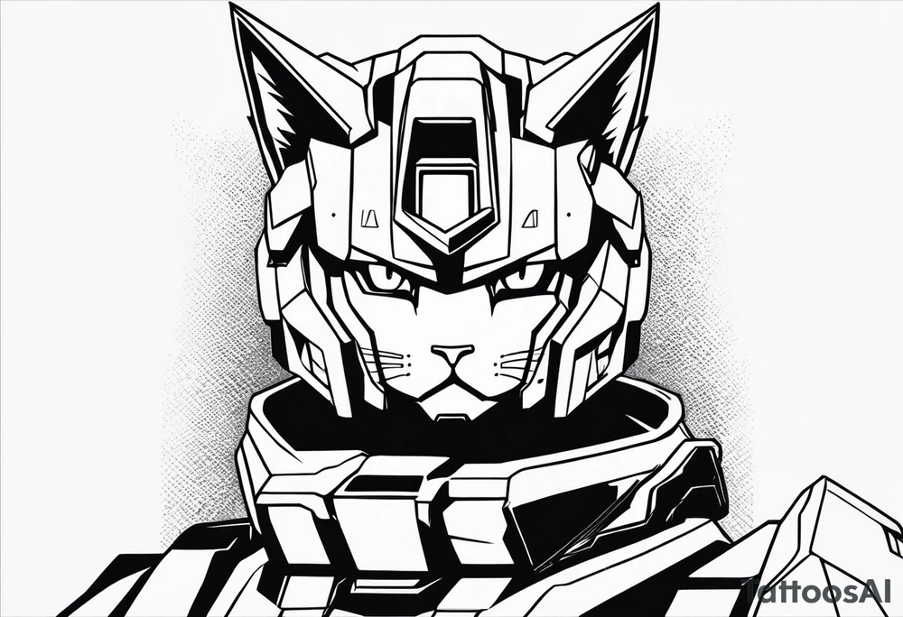 gundam cat wrist tattoo black and white minimalistic tattoo idea