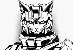 gundam cat wrist tattoo black and white minimalistic tattoo idea
