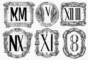Roman numeral date filled it with fingerprint tattoo idea