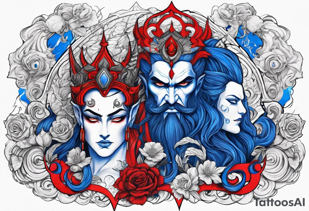 hades symbols blue and red
shadowns tattoo idea