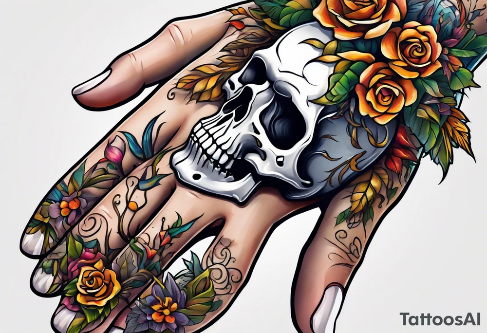 Skeleton hand tattoo idea