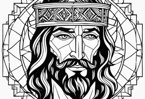 Jesus, devil, old school tattoo idea