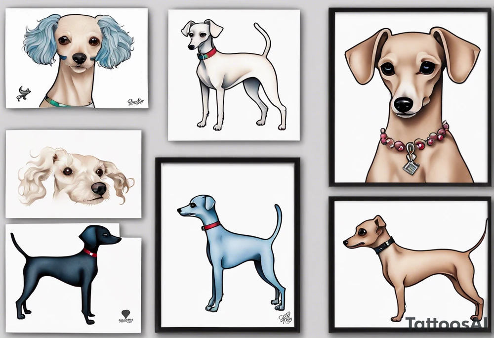 Mini Poodle and an Italian greyhound tattoo idea