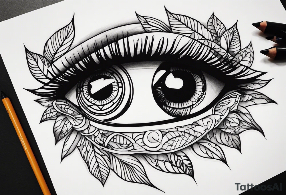 Artistic Eye tattoo idea