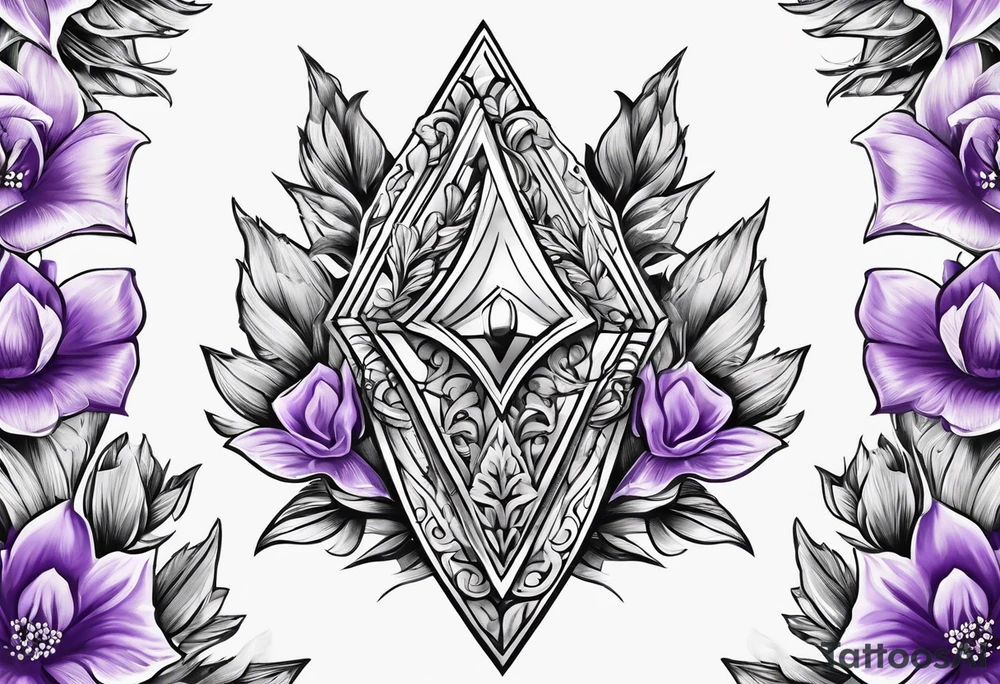 Arrowhead wrapped in lavender flowers tattoo idea Arrowhead wrapped in lavender flowers tattoo idea