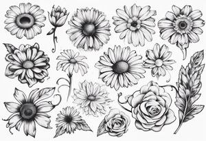 A part of fancy house and a daisy tattoo idea