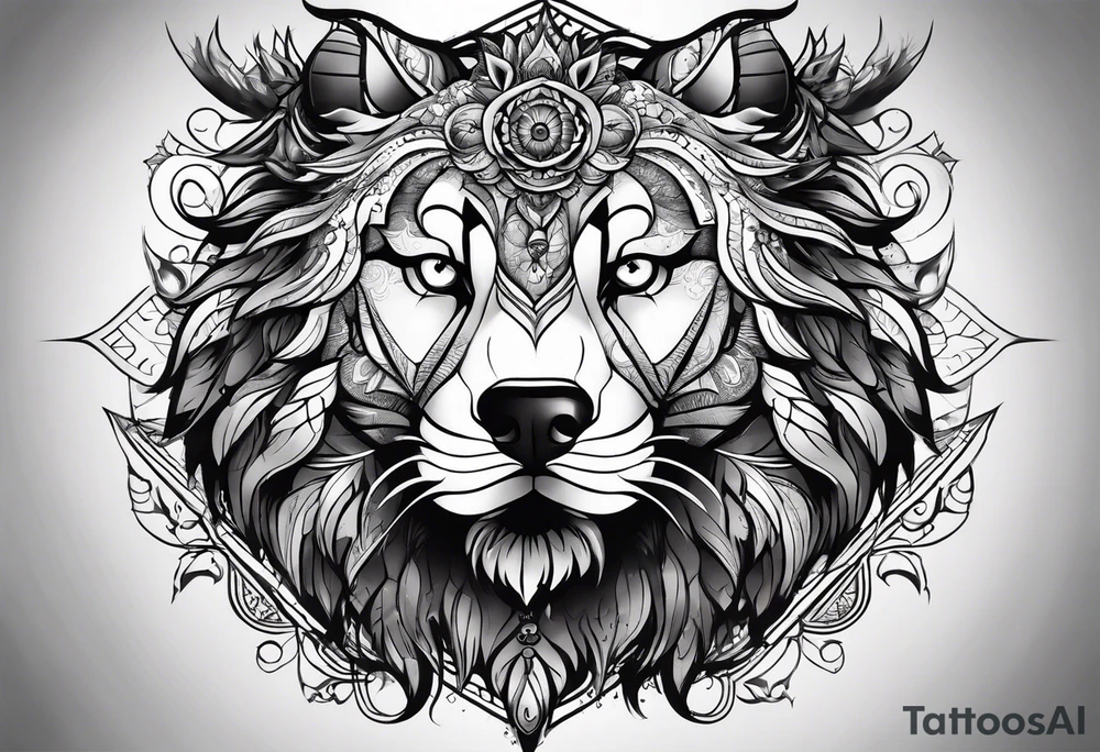lobo e floresta tattoo idea