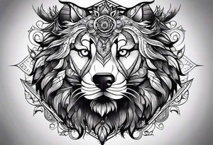 lobo e floresta tattoo idea