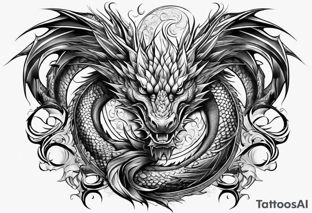 Dragon full body tattoo idea