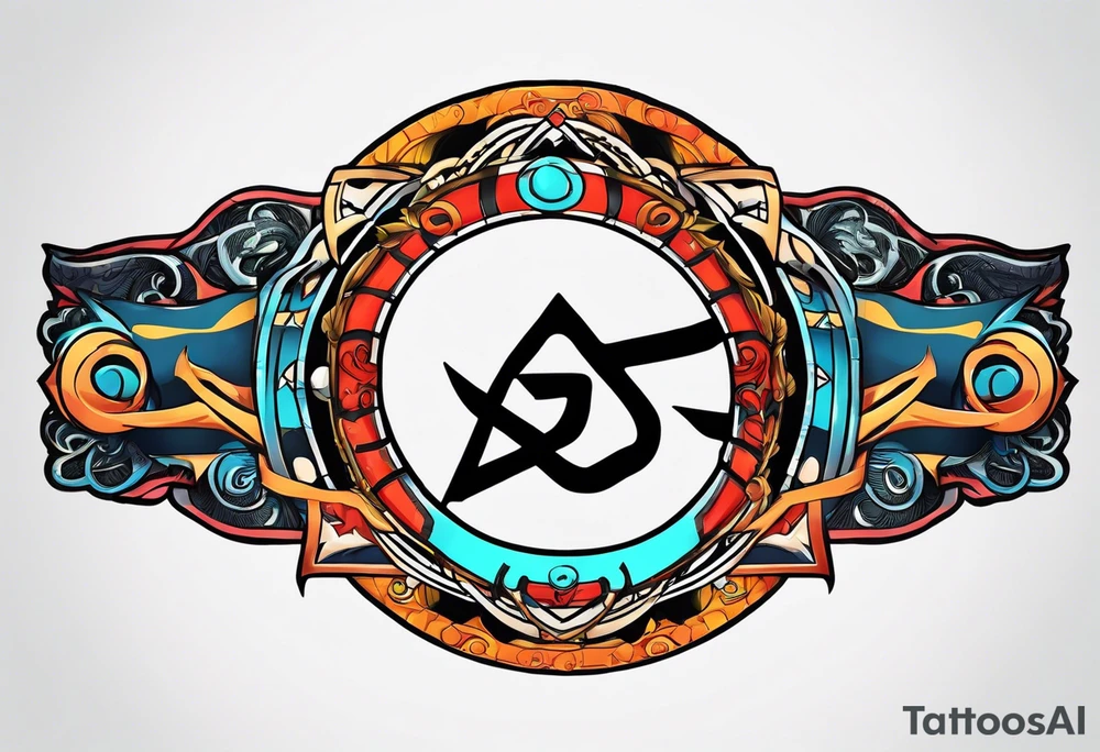 naruto headband with the letters AR in the middle tattoo idea