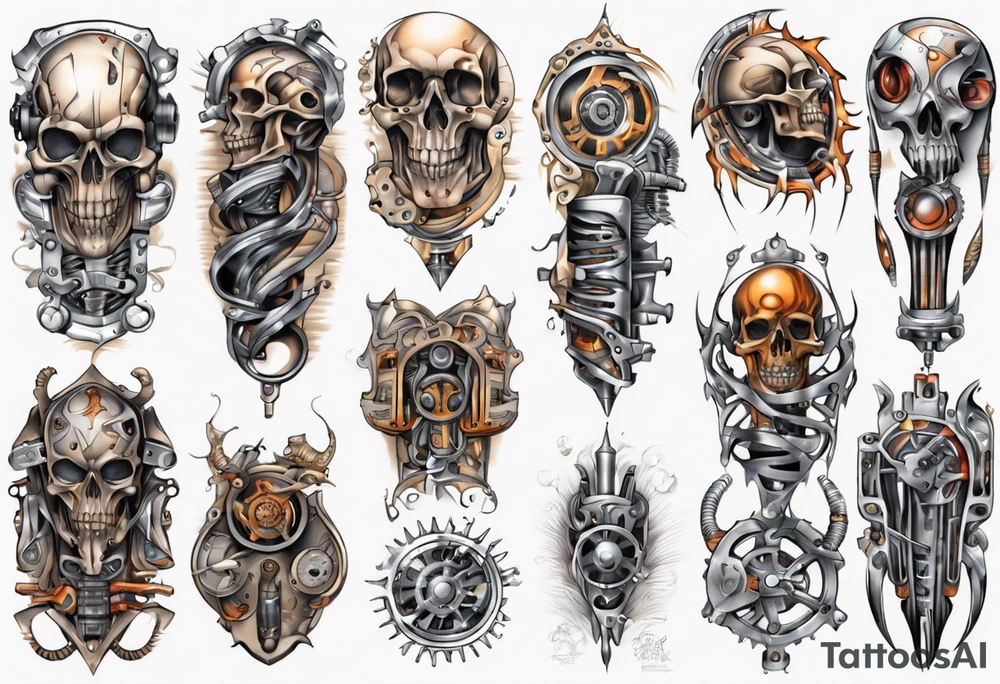 mechanical full sleeve tattoo idea