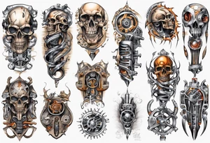 mechanical full sleeve tattoo idea
