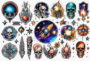 galaxy full arms tattoo idea