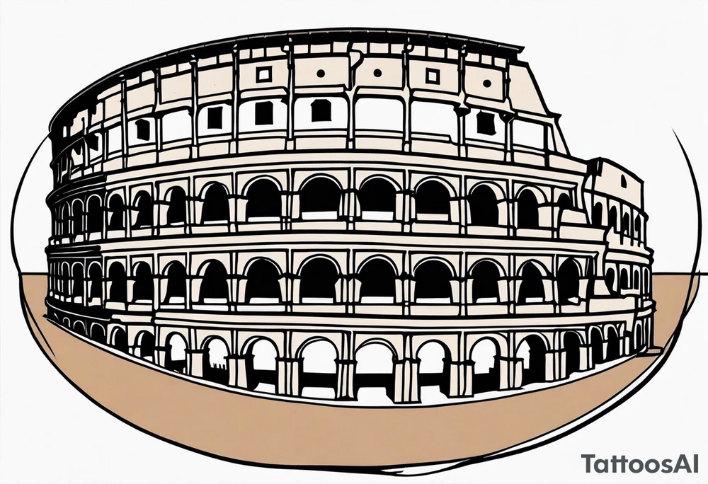 Weathered Roman colosseum tattoo idea